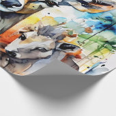 Natuur Companions Waterverf Collage Cadeaupapier (Hoek)