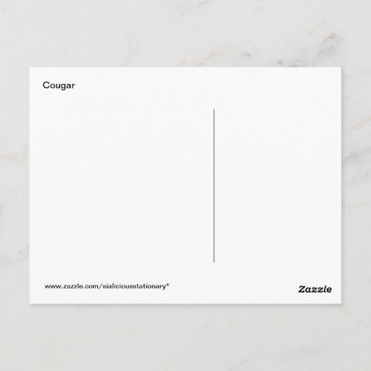 Natuur Cougar Briefkaart (Achterkant)
