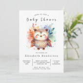 Natuur Custom Owl Baby shower Kaart (Staand voorkant)