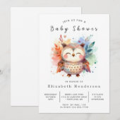 Natuur Custom Owl Baby shower Kaart (Voorkant / Achterkant)
