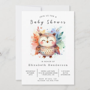 Natuur Custom Owl Baby shower Kaart