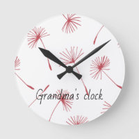 Natuur - Dandelions in fuschia Clock. Aanpassen