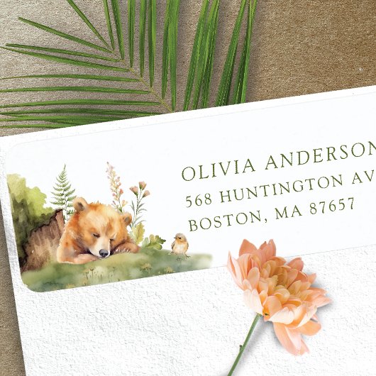 Natuur Delight Baby shower Beer adreslabel Etiket