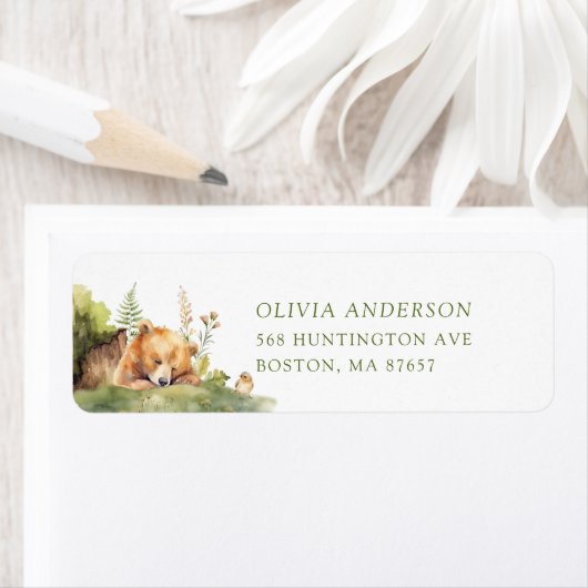 Natuur Delight Baby shower Beer adreslabel Etiket (Insitu)