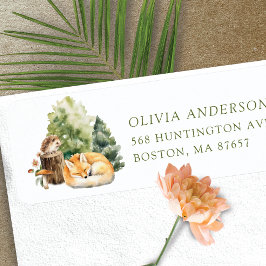 Natuur Delight Baby shower Fox Adreslabel Etiket