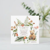 Natuur Delight Beer Baby shower Kaart (Staand voorkant)