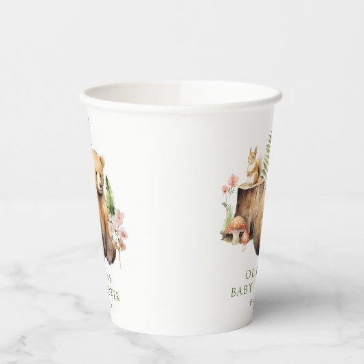 Natuur Delight Beer Baby shower Papieren Bekers (Links)