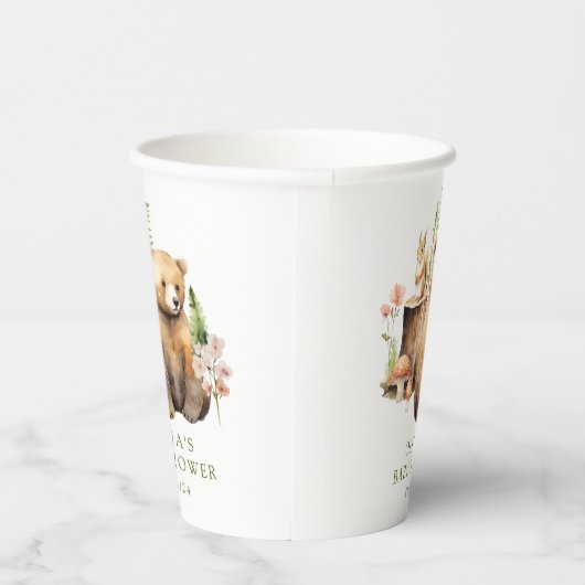 Natuur Delight Beer Baby shower Papieren Bekers (Rechts)