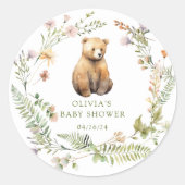 Natuur Delight Beer Baby shower Ronde Sticker (Voorkant)