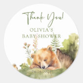 Natuur Delight Beer Baby shower Ronde Sticker (Voorkant)