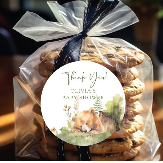 Natuur Delight Beer Baby shower Ronde Sticker