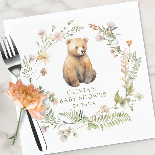 Natuur Delight Beer Baby shower Servet