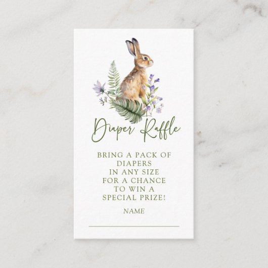 Natuur Delight Bunny Luier Raffle Behuizing Kaart (Voorkant)