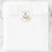 Natuur Delight Fox Baby shower Adreslabel Ronde Sticker (Tas)