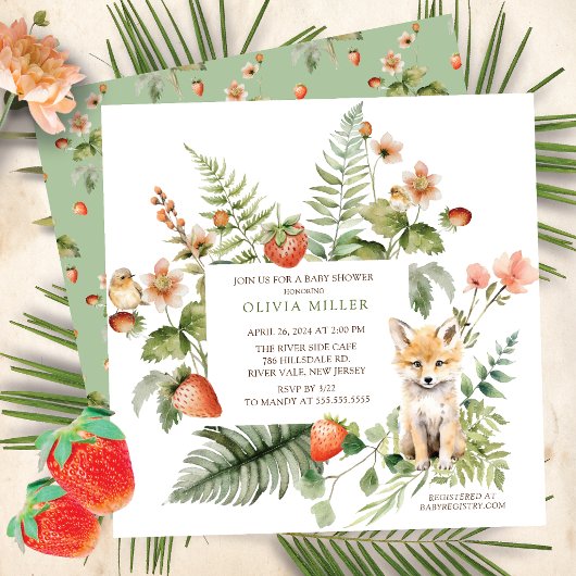 Natuur Delight Fox Baby shower Kaart