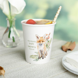 Natuur Delight Fox Baby shower Papieren Bekers