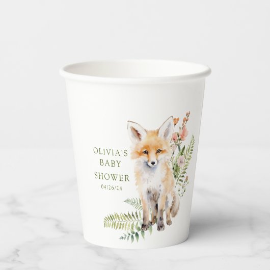 Natuur Delight Fox Baby shower Papieren Bekers