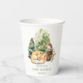 Natuur Delight Fox Baby shower Papieren Bekers (Achterkant)