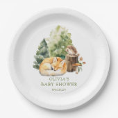 Natuur Delight Fox Baby shower Papieren Bordje (Voorkant)