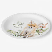 Natuur Delight Fox Baby shower Papieren Bordje (Gekanteld)
