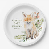 Natuur Delight Fox Baby shower Papieren Bordje (Voorkant)