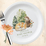 Natuur Delight Fox Baby shower Papieren Bordje<br><div class="desc">Introductie van ons schattige baby showers ontwerp,  ideaal voor het toevoegen van een vleugje bosham aan uw speciale evenement. Deze gepersonaliseerde papieren borden hebben een schattig slaapvossenontwerp,  dat de essentie van natuur vastlegt en een grillige sfeer creëert. Bezoek onze winkel om het uitzicht van onze hele natuur's delight collectie</div>