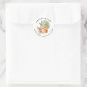 Natuur Delight Herten Baby shower Adreslabel Ronde Sticker (Tas)