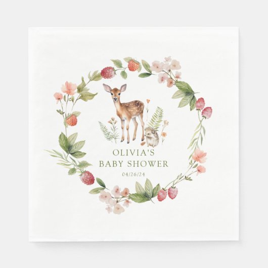 Natuur Delight Herten Baby shower Servet (Voorkant)