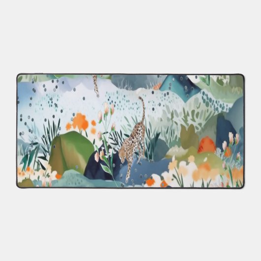 Natuur Design Desk Mat met Chita. (Voorkant)