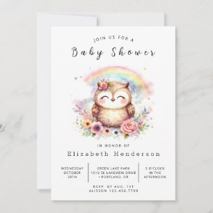 Natuur digitale uil Baby shower Kaart