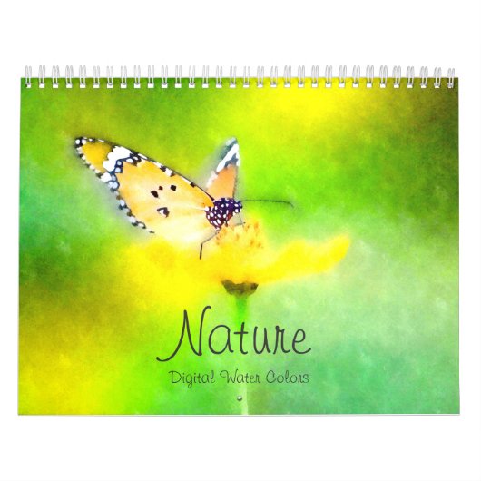 Natuur Digitale Waterverven Agenda Kalender (Hoes)