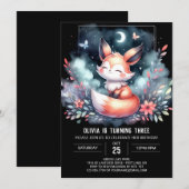 Natuur Dreamy Fox Verjaardag digitaal Kaart (Voorkant / Achterkant)