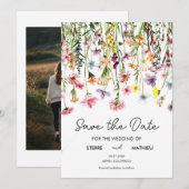 Natuur Eenvoudige Wildbloemen Save The Date (Voorkant / Achterkant)