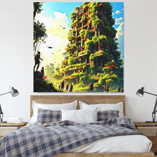 Natuur eist verstedelijking op canvas afdruk (Insitu (Slaapkamer))