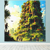 Natuur eist verstedelijking op canvas afdruk (Insitu (Houten vloer))