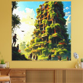 Natuur eist verstedelijking op canvas afdruk (Insitu (Woonkamer))