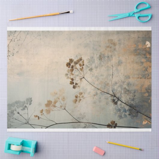 Natuur Elementen Abstracte Botanische Achtergrond Tissuepapier (Craft)