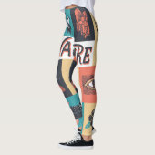 Natuur-elementen, retro-stijlpictogrammen. leggings (Links)