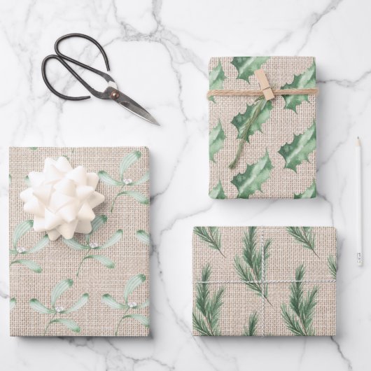 Natuur Elements Holiday Trio Inpakpapier Vel (Voorkant)