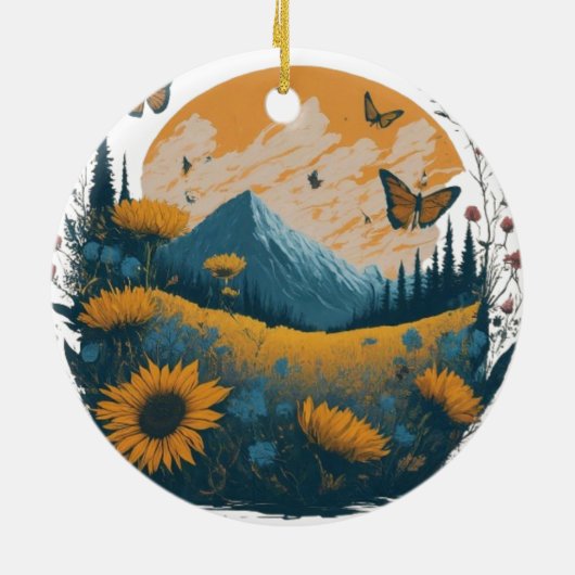 Natuur Embrace Keramisch Ornament (Achterkant)