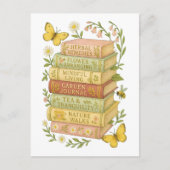 Natuur en boekenliefhebber Botanische Stack Briefkaart (Voorkant)