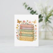 Natuur en boekenliefhebber Botanische Stack Briefkaart (Staand voorkant)