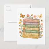 Natuur en boekenliefhebber Botanische Stack Briefkaart (Voorkant / Achterkant)