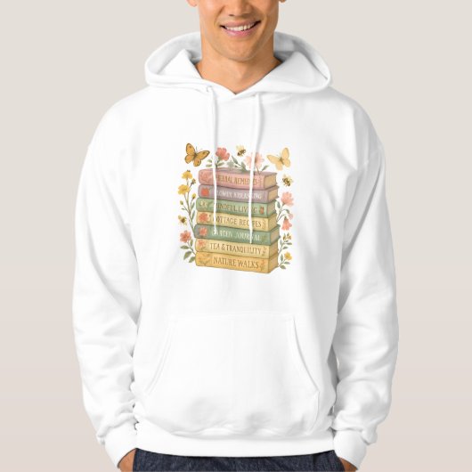 Natuur en boekenliefhebber Botanische Stack Hoodie (Voorkant)