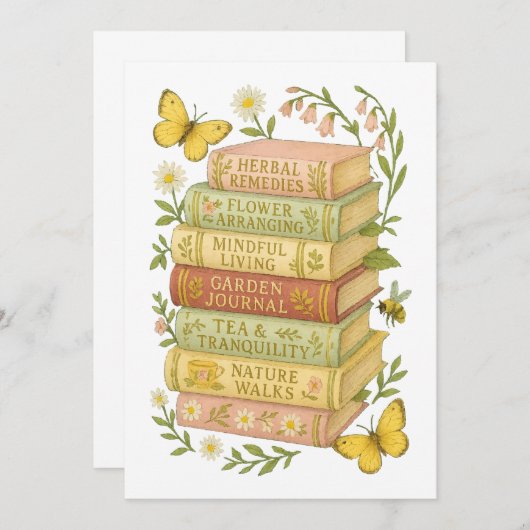 Natuur en boekenliefhebber Botanische Stack Kaart (Voorkant / Achterkant)