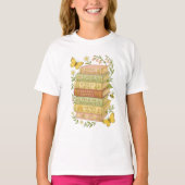 Natuur en boekenliefhebber Botanische Stack T-shirt (Voorkant)