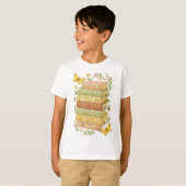 Natuur en boekenliefhebber Botanische Stack T-shirt (Voorkant volledig)