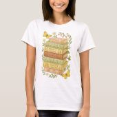 Natuur en boekenliefhebber Botanische Stack T-shirt (Voorkant)