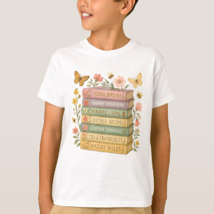 Natuur en boekenliefhebber Botanische Stack T-shirt