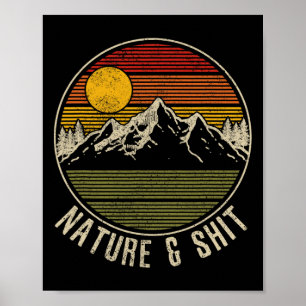Natuur En - Grappige Vintage Bergen Wandel Kamp Poster